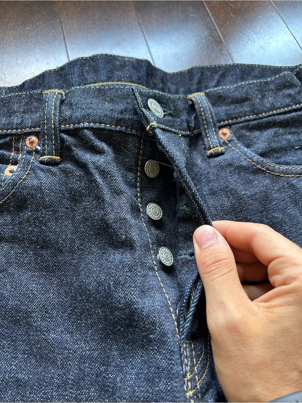 Momotaro Lot 0705SP Japanese Selvedge Raw Denim Indigo Straight Leg Jeans - Picture 6 of 15